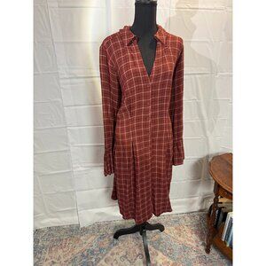Womens Torrid Mini Gauze Bell Sleeve Shirtdress Red Plaid Size - Torrid 4